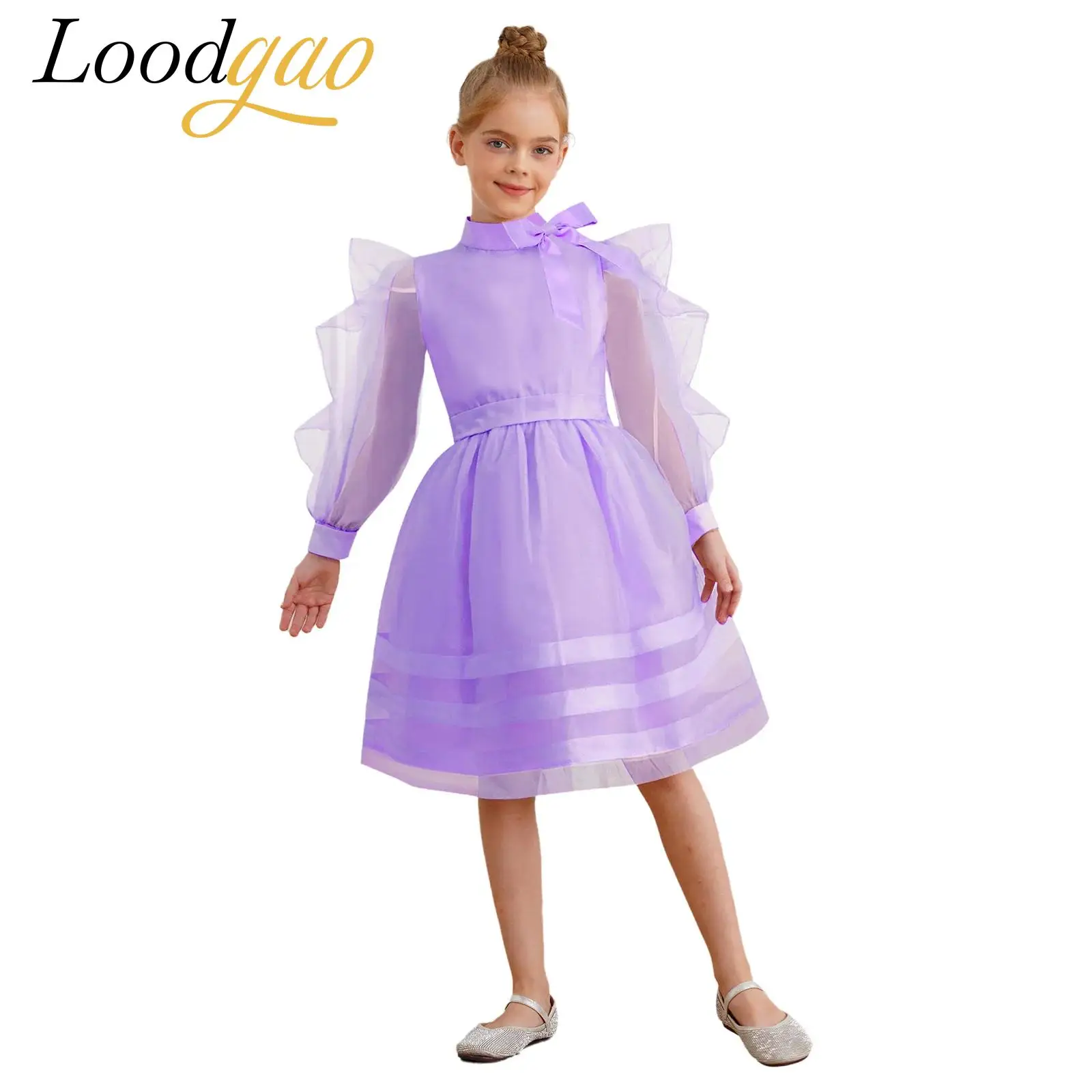 

Карнавальное праздничное платье, детские платья, сетчатое платье с длинными рукавами для детей от 4 до 14 лет, Vestidos, праздничные костюмы для выпускного вечера, праздничные платья для девочек