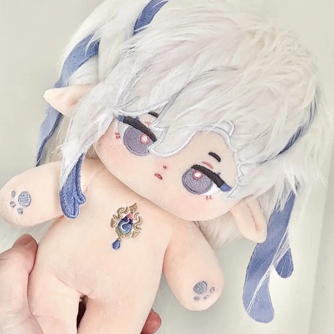 Genshin Impact Neuvillette 20cm Plush Doll Body Game Character Cosplay Dress-up Cotton Doll Toy Home Decor Collectible Xmas Gift