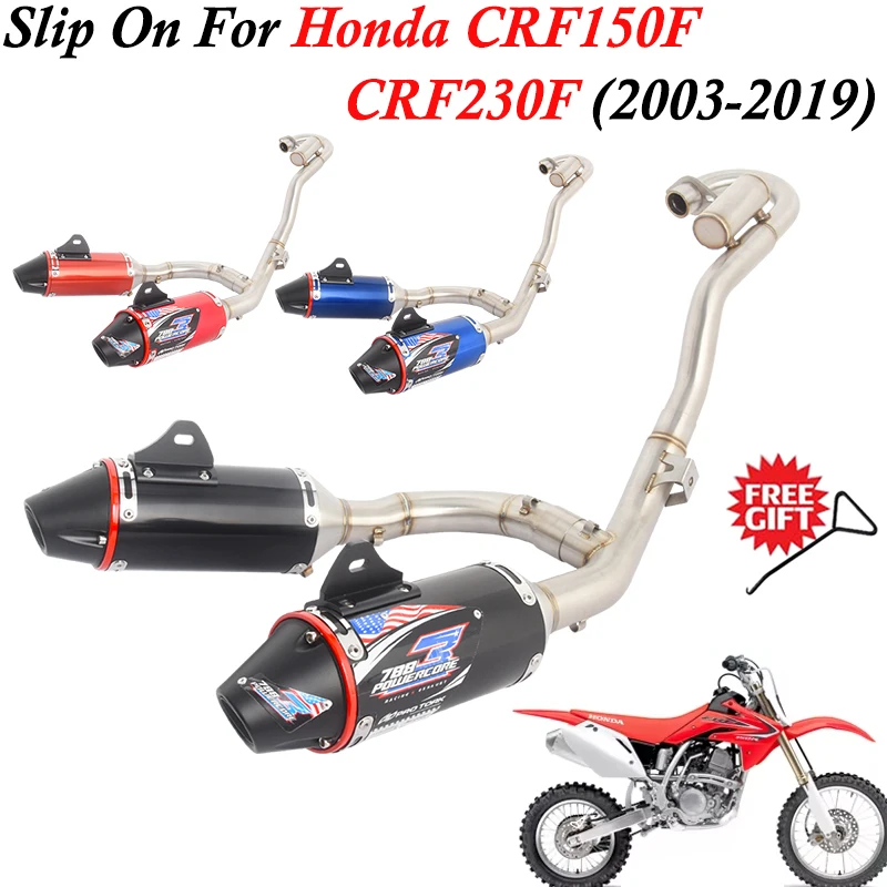 For Honda CRF150F CRF230F CRF 150F 230F 2003 - 2019 Motorcycle Full Exhaust Escape Systems Front Link Pipe Left & Right Muffler