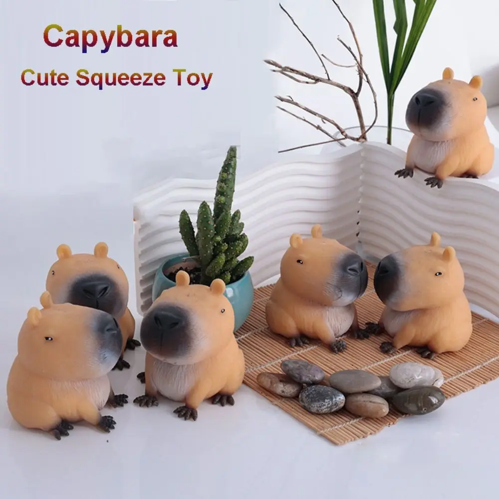 Lustiges Geschenk, stressabbauendes Capybara-Kneifspielzeug, Dekompression, weiches, süßes Quetschspielzeug, schönes, schnelles Rebound-Zappelspielzeug für Kinder