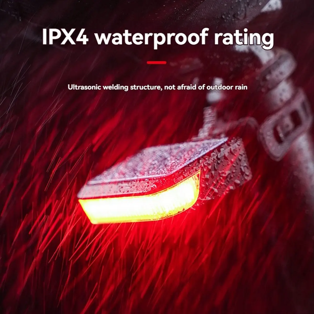 

(ABHW) Bicycle Rear Light Solar Bicycle Taillight IPX4 Waterproof Mountain Road Bike Rear Warning Light Cycling Accessories