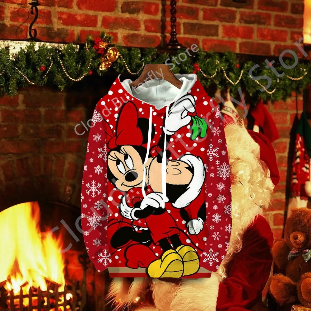 

(Miniso)Christmas Collection Hoodie Women's Loose Casual Versatile Cartoon Top Hoodie Coat Simple Fashion Cute Women's Hoodie