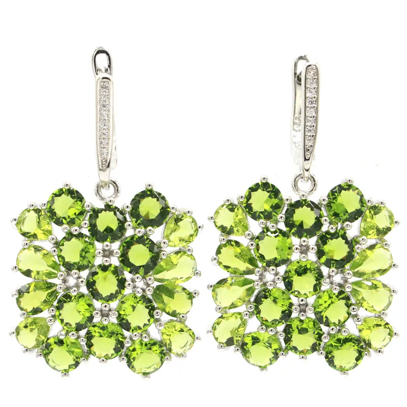 

Купите 4, получите 1 бесплатно 39x24 мм, европейский дизайн, большие красные кровавые рубиновые зеленые перидоты, женский подарок, повседневная одежда, серебряные серьги