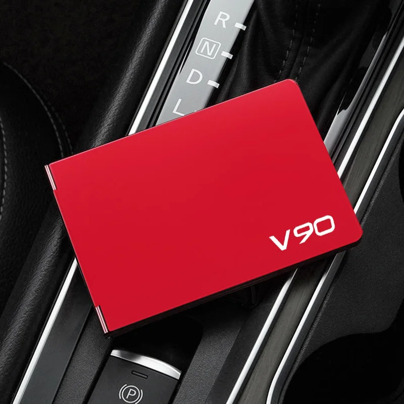 Car Driver'S License Cover Metal Key Card ID Bag For Volvo V90 Accessories Cross Country Key Case Dashcam Phone Holder Logo 2024