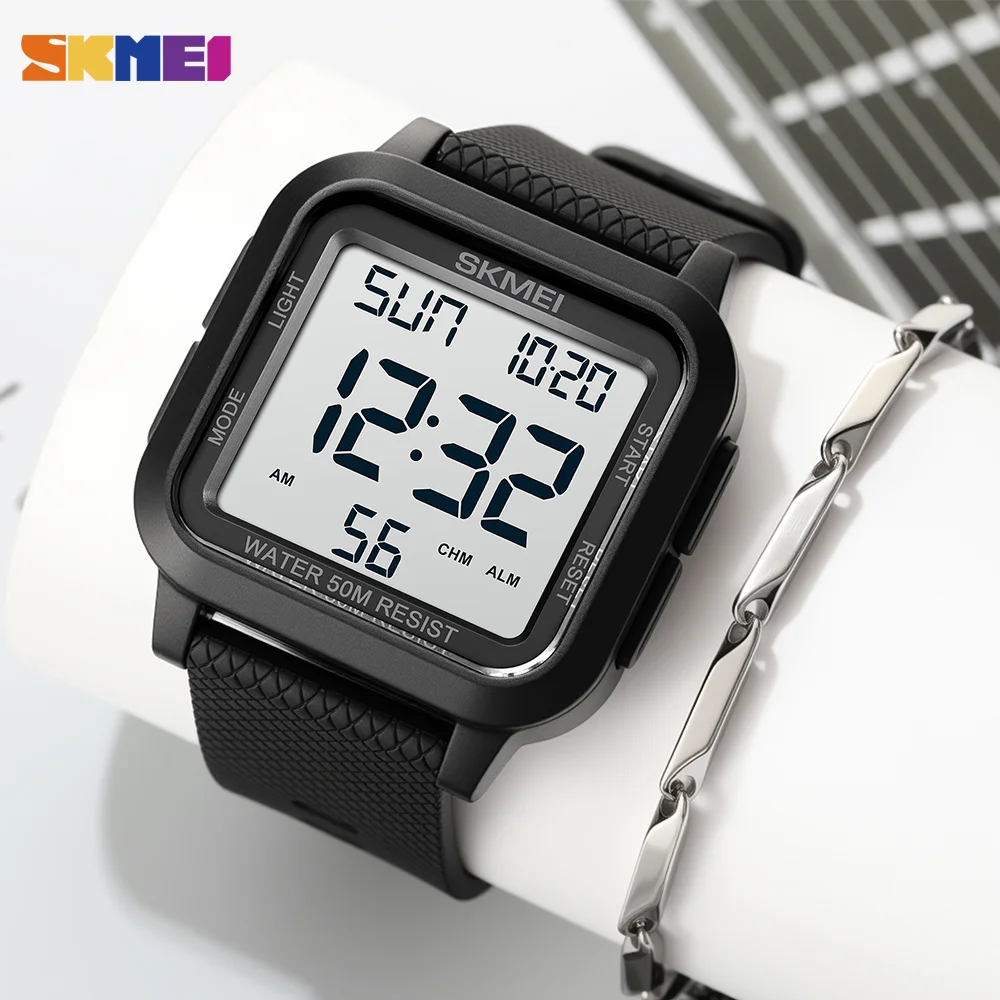 SKMEI الضوء الخلفي عرض العد التنازلي الساعات الرياضية للرجال النساء ساعة توقيت رقمية مقاوم للماء ساعة اليد وسوار الهدايا