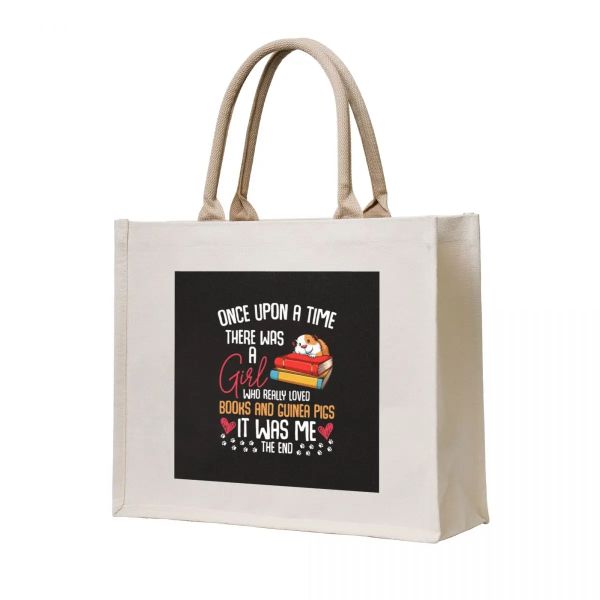 

There Was A Girl Who Loved Books And Guinea Pigs Tote Bag Shopper bag supermarket folding bag tote bags aesthetic