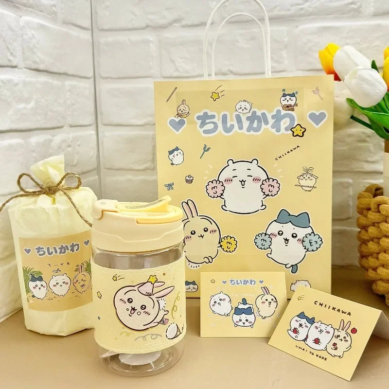 

MINISO Chiikawa подарок на день рождения двойной напиток рот большой емкости пластиковая соломенная чашка для воды для девочек мультфильм милый каваи прекрасный