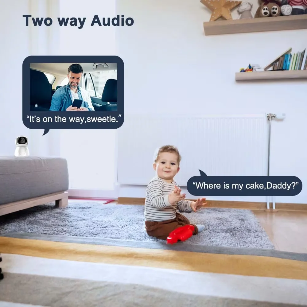 1080P كاميرا مراقبة الطفل داخلي PTZ كاميرا الحيوانات الأليفة الصغيرة كشف الحركة واي فاي كاميرات أمنية كاميرا ويب للمراقبة بالفيديو بلوتوث