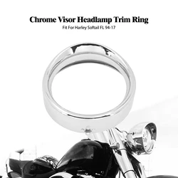 Motorcycle Visor Headlamp Trim Ring Bezel Black/Chrome LED Headlight Trim Cover For Harley Softail FLSTN FLSTFB FLSTC FLST 94-17