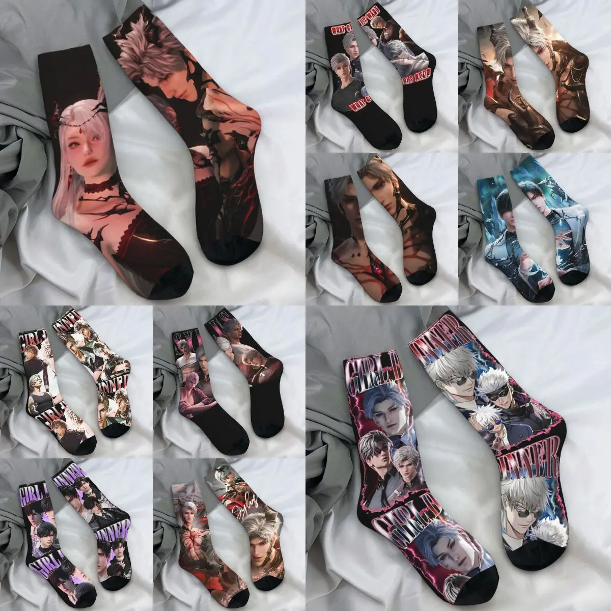 Love And Deepspace Stockings Printed Gothic Socks Autumn Anti Slip Socks Women Men Running Sports Breathable Socks