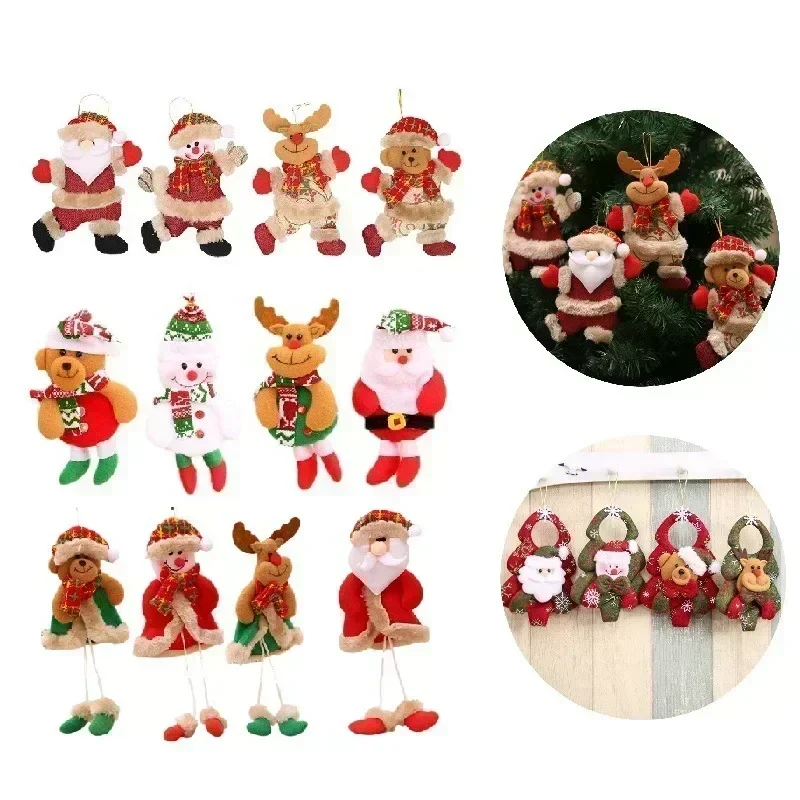 Christmas Ornaments Gift 2024 Santa Claus Snowman Reindeer Bear Navidad Xmas Tree Pendant Doll New Year 2025 Home Decoration