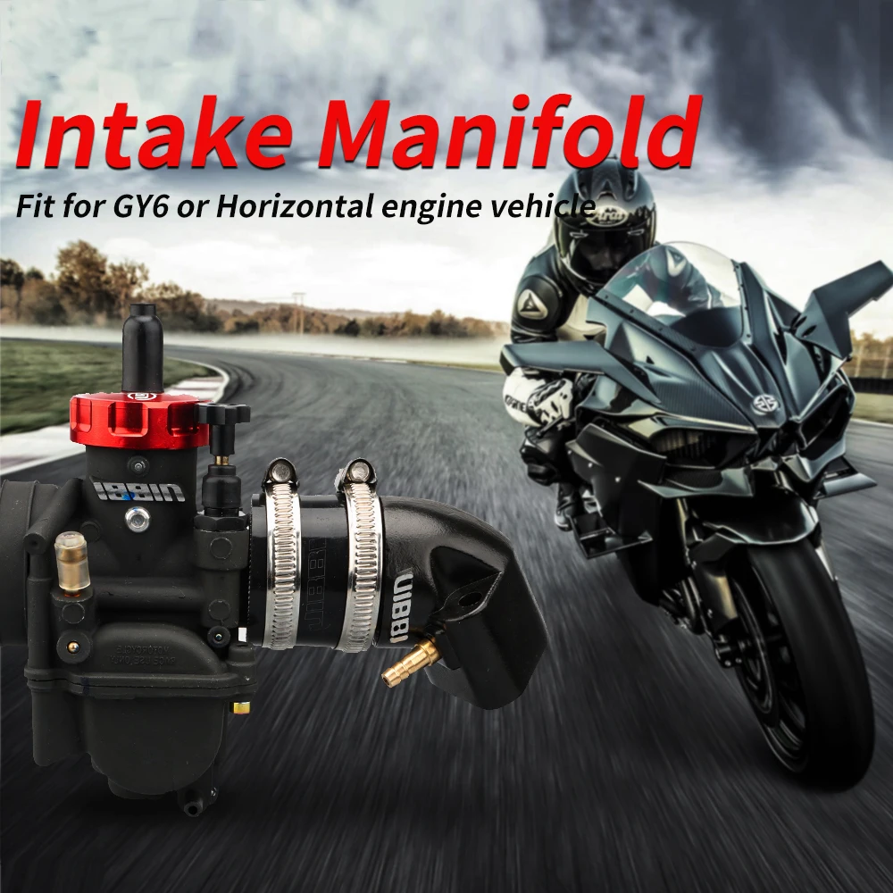 NIBBI Motorcycle Intake Manifold Carburetor Boot Joints Parts Replacement GY6 Engine Scooter Intake Manifold