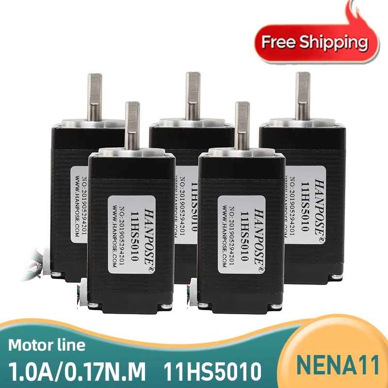 

5PCS Nema11 11hs5010 two phases 4 wires 0.17N.m 1.8 degrees hybrid Stepper motor 28BYGH for new CNC router