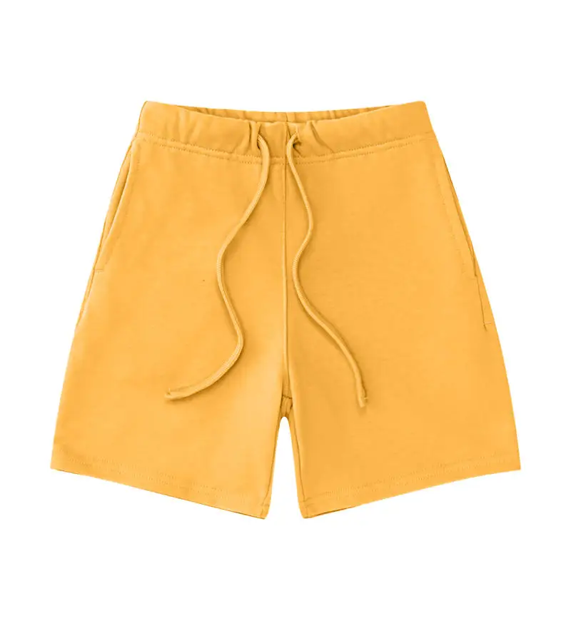 Celana Pendek Olahraga Musim Panas Pria Katun Tebal Celana Fitness Longgar Pinggang Sedang Celana Pantai Pendek 38gsm Celana Lari Kasual dengan Saku