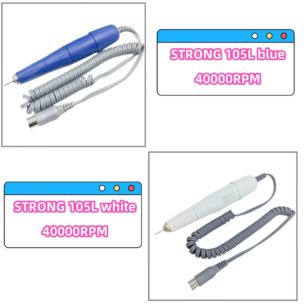 

STRONG 210 40000RPM Micromotor Polishing Nail Drill Pen Manicure Machine 105L Handpiece Milling Cutter Handle Nail Grinding Tool
