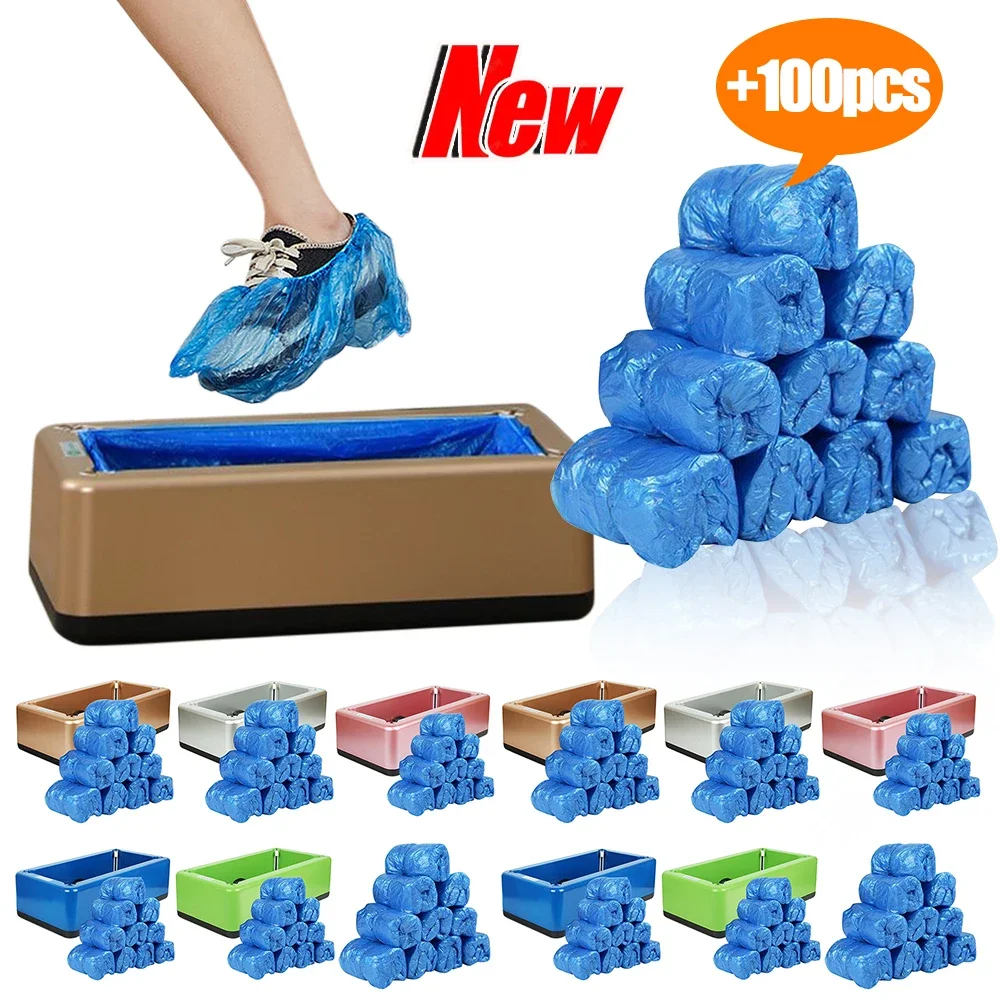 Automatic Shoe Cover Dispenser Hand-Free Shoe Covers Machine With100Pcs Disposable Shoe Covers Anti-slip Base Overshoes Machine