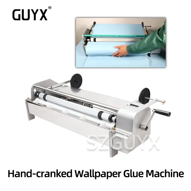 Wallpaper Gluing Machine Hand-crank 53/70cm Stainless Steel Wallpaper Brushing Machine Coated Gluing Machine