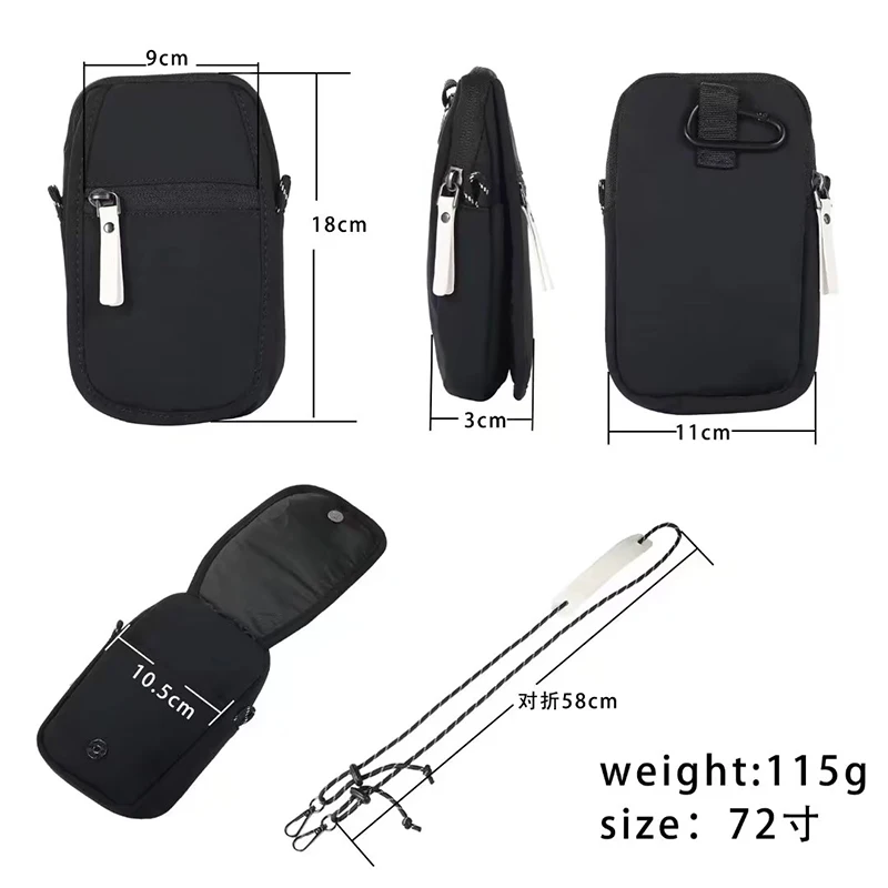 for Xiaomi Mix Fold 4 14 Ultra nylon cloth mobile phone bag waterproof zipper messenger bag men and women double layer small bag