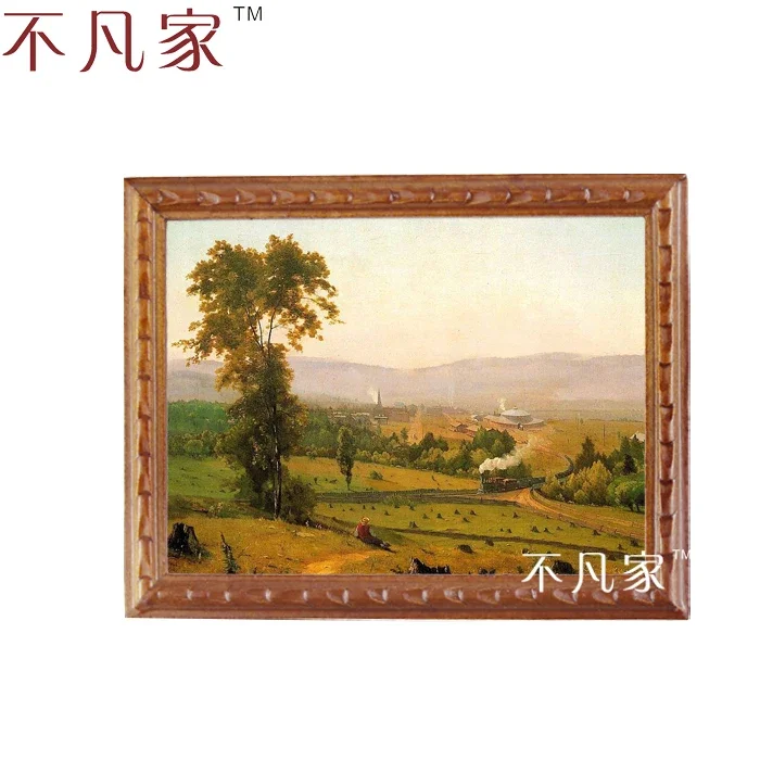 

Wholesale 1:12 scale dollhouse miniatue Classical beautiful countryside oil painting B-12