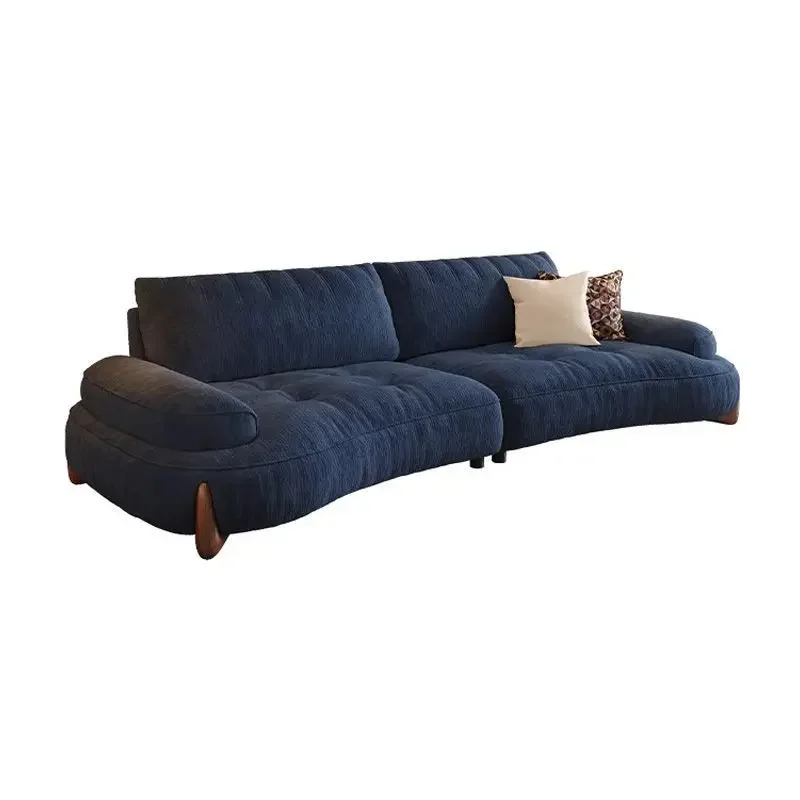 

Fabric sofa small apartment living room new French retro wind curved three people