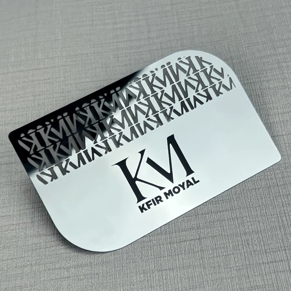 Customized hollow carving technology matte metal business card printing personalized design stainless steel VIP card