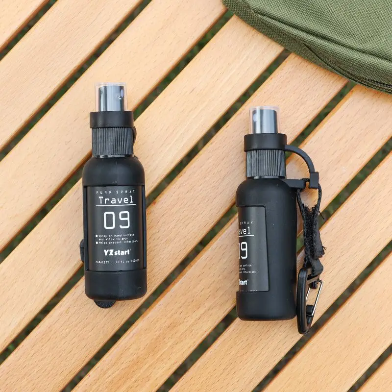 Outdoor 50ml Spray Bottle Buckle Type Alcohol Spray Bottle Press Type Disinfectant Sub Bottle Travel Portable Plastic Pot