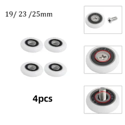 4Pcs Shower Door Rollers Pulley Bathroom Sliding Glass Door Wheels Sliding Door Wheel Rollers 19/23/25mm Bathroom Accessories