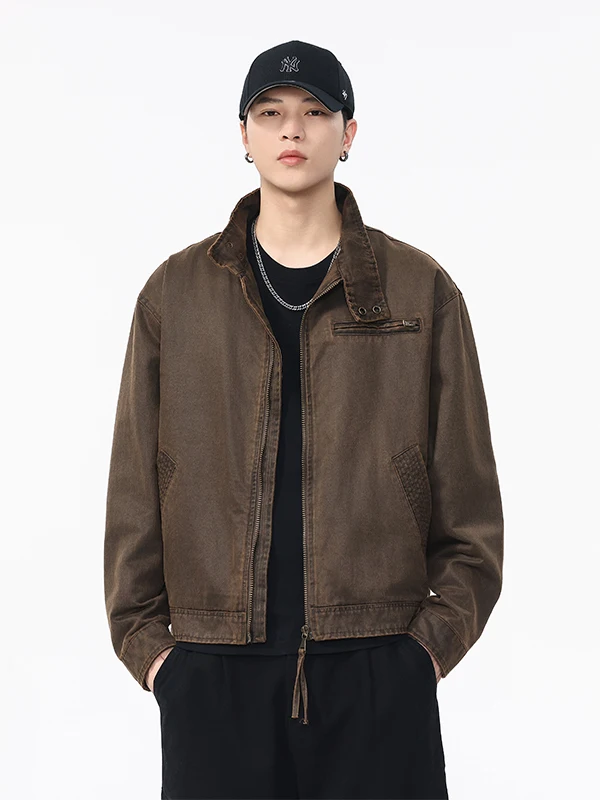 

Мужское рабочее пальто свободного кроя в стиле ретро из американского воскового хлопка, осенне-зимнее тяжелое пальто Du Hard Man Sle, повседневное модное пальто