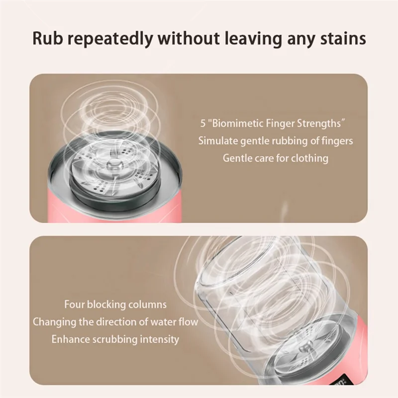 Lavadora de ropa interior portátil inalámbrica recargable de 2000MAH, Mini lavadora portátil para viajes de apartamentos A