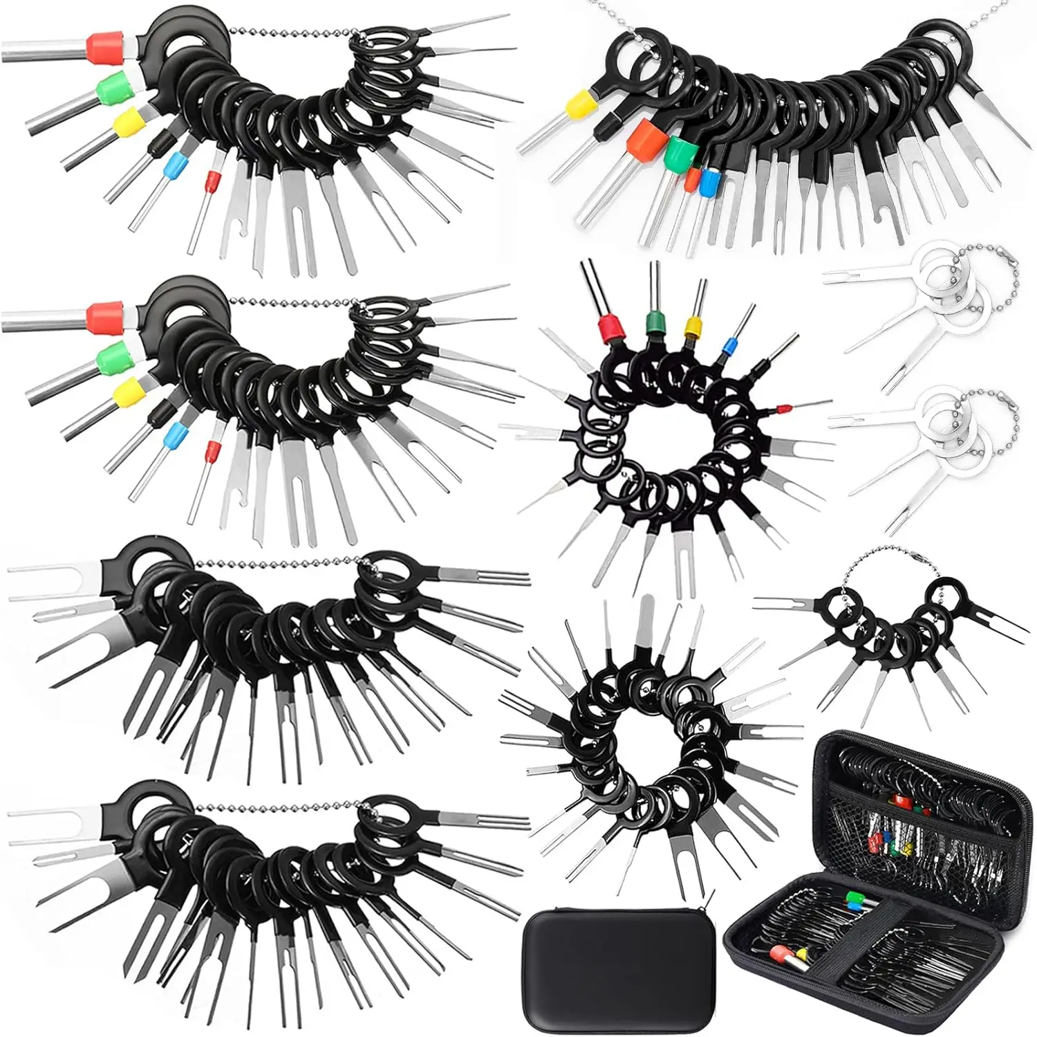 

140-Piece Terminal Extractor Kit for Car and Electronics, Includes Protective Bag