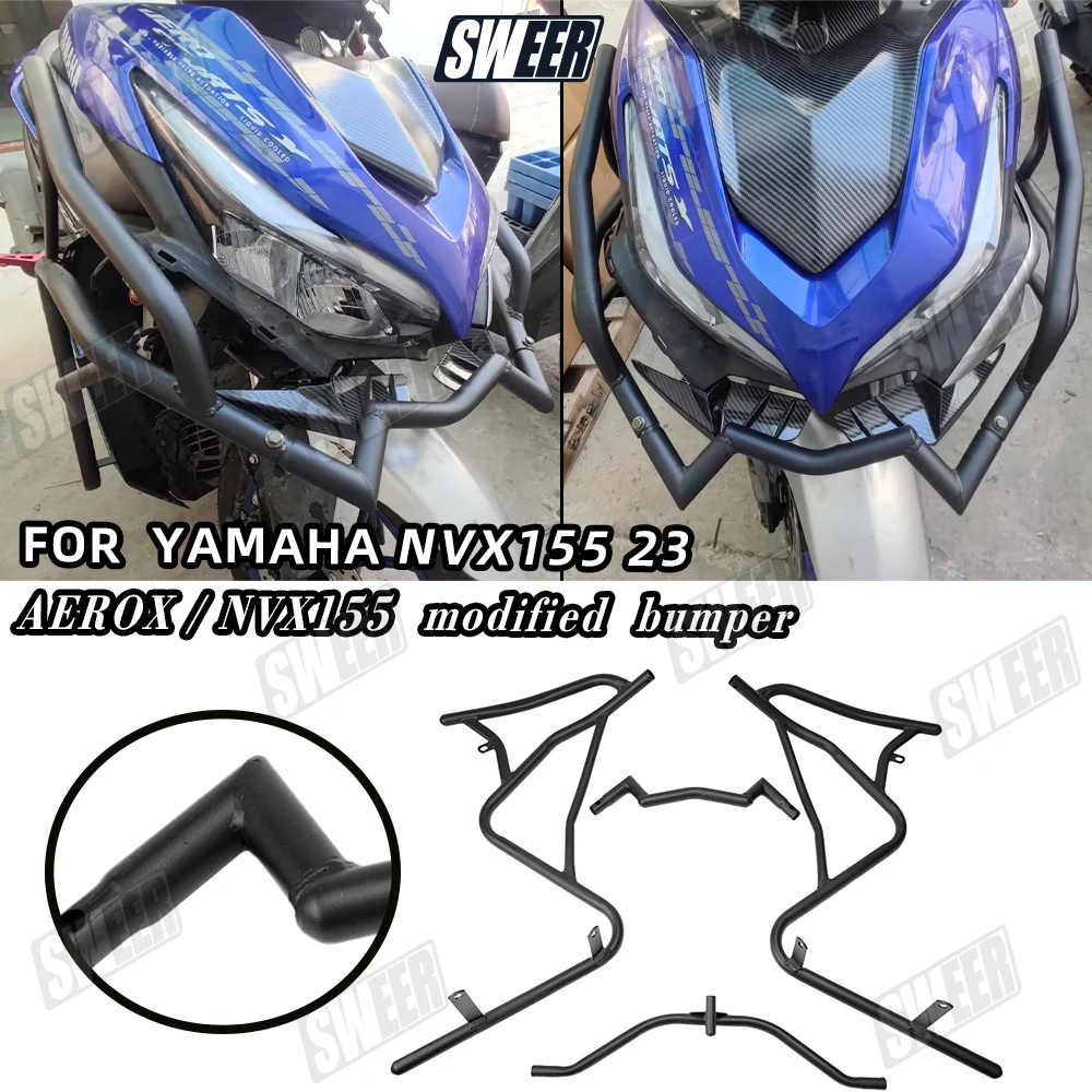 Motorcycle Metal Anti-Crash Bar Compatible With Yamaha AEROX155 2020-2024 Frame Bumper Protective Bars Modified Accessories ﻿