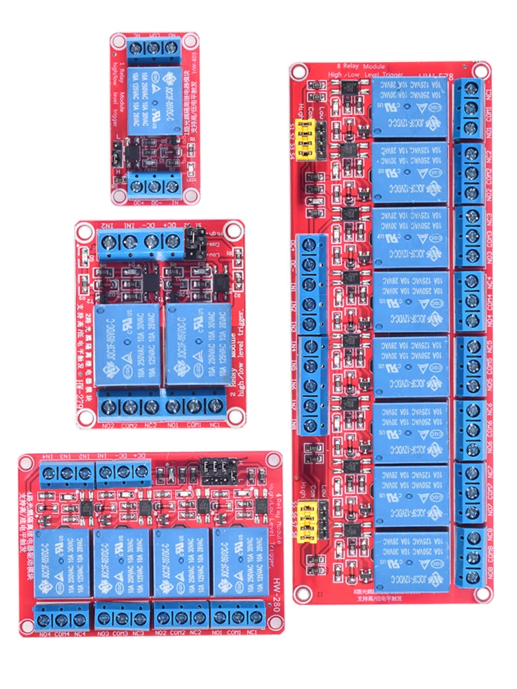 Moduł przekaźnika wyzwalanego wysokiego/niskiego poziomu 1/2/4/8 kanałowy 5V12V24V domowy inteligentny moduł sterujący z wyjściem izolującym transoptor — zdjęcie 2
