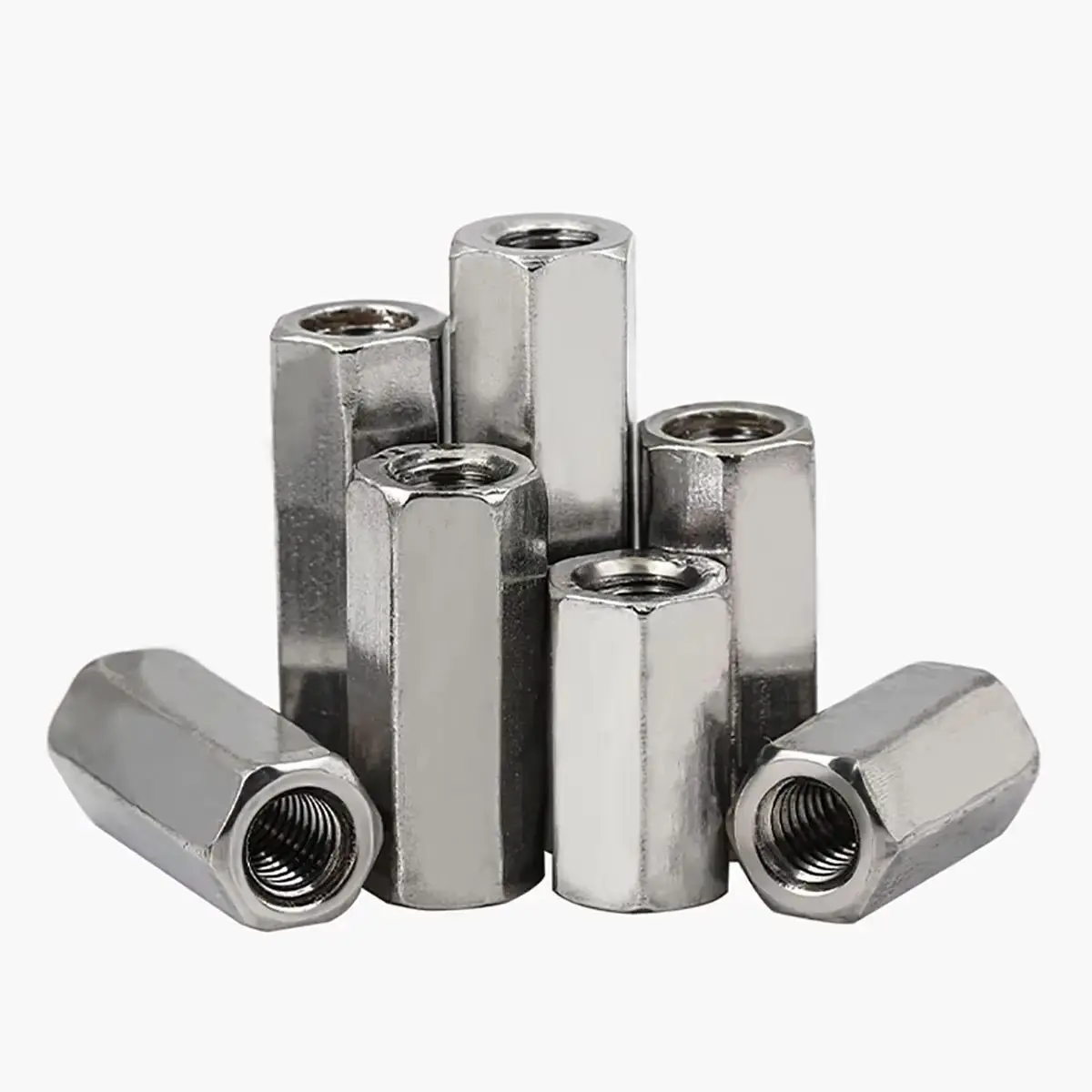

1/2/5pcs 304 Stainless Steel Long Hex Nut Right and Left Thread Hex Rod Coupling Nuts Connection Thread Nut M3 M4 M5 M6 M8 M10
