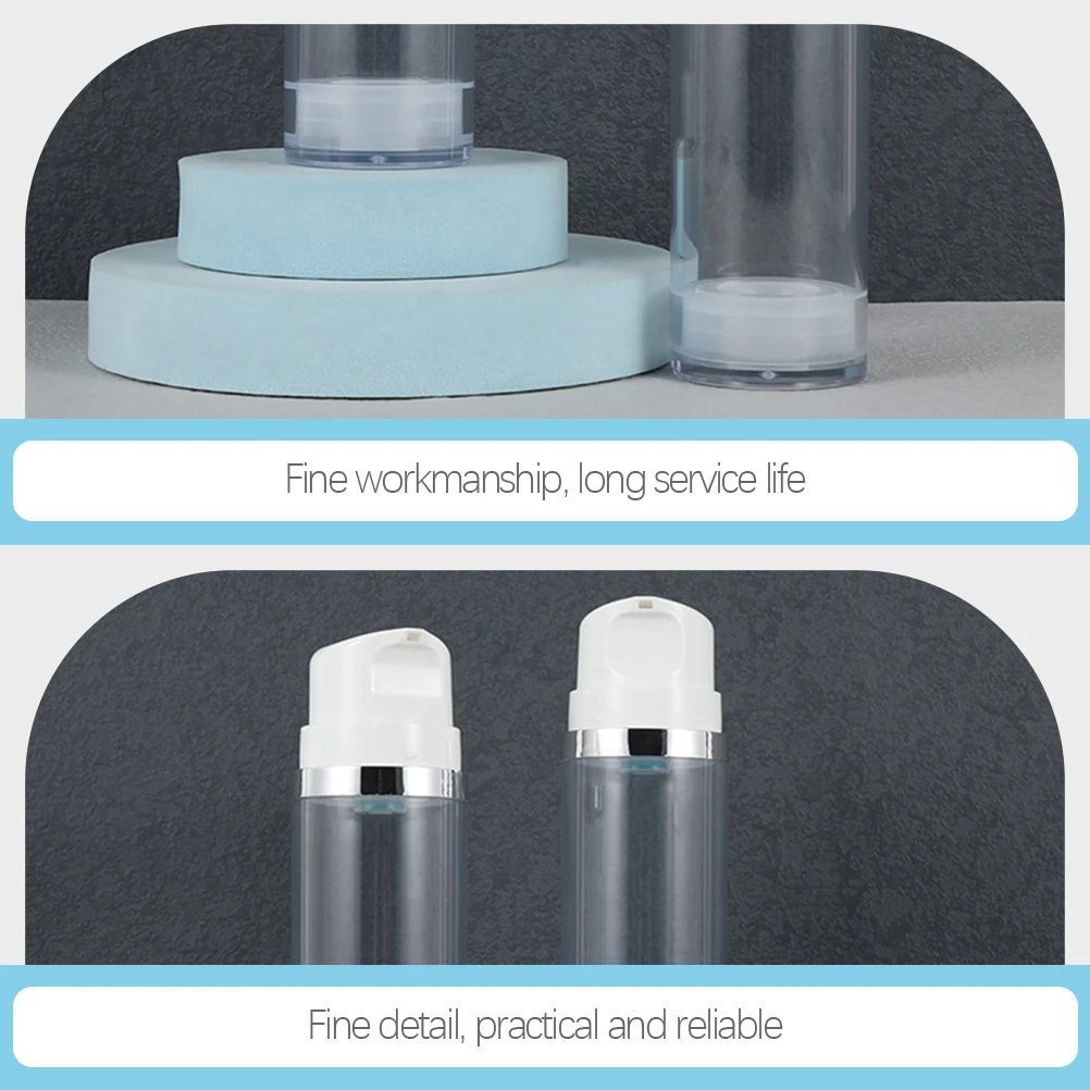 

2pcs Airless Pump Bottle Empty Refillable Vacuum Cream Lotion Travel Container Portable Sub Bottle Dispenser Face