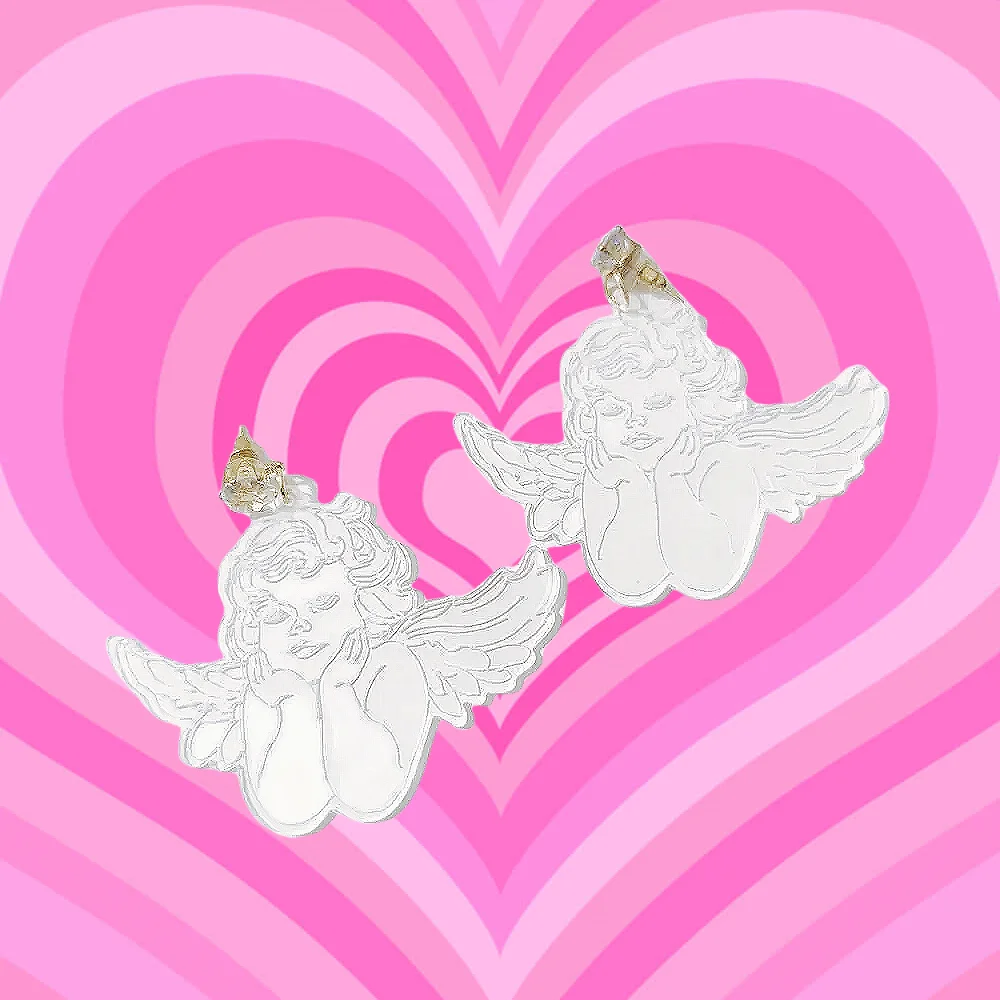 Clear Cupid Drop Earring for Women Trendy Jewelry Acrylic Accessories