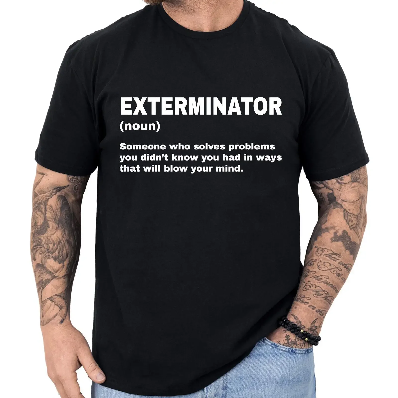 Exterminator Definition T Shirt for s vintage Washed Stretched Slightly Versatile homme Unisex graphic streetwear fashion