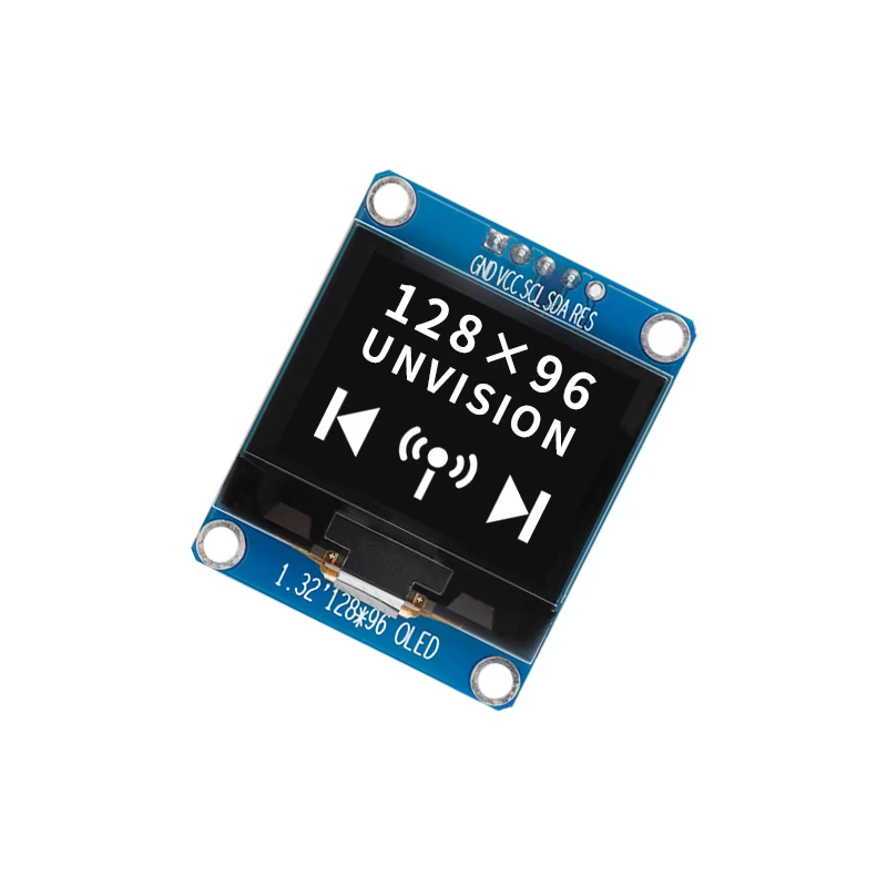 Pantalla LCD OLED de 1,32 pulgadas, controlador de escala de grises SSD1327, módulo LCD HD de 4 pines IIC 128x96