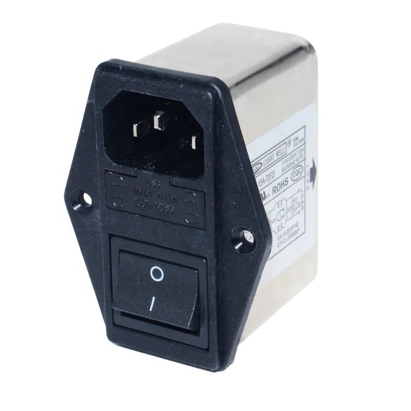 Módulo de Entrada de Energia Dupla Iec 320 C14 Tomada ac Emi Emc Filtro de Ruído com Interruptor Marinho e Suporte Fusível 10 Desconto para Lar