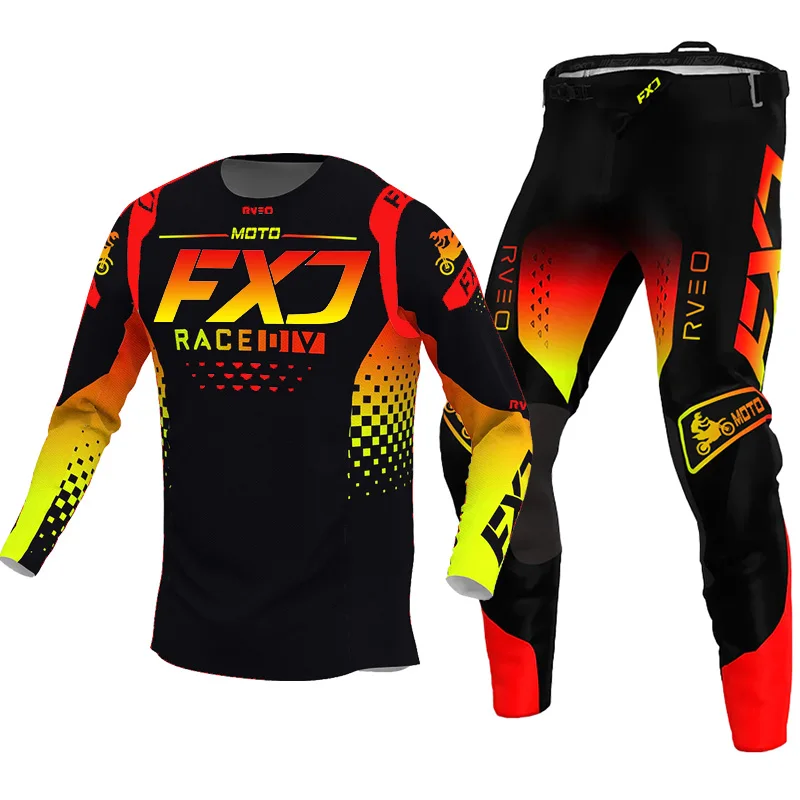 Motocross Jersey Pant Kits Mens Women Enduro MX MTB Racer Gear Set Off-road cross racing suit blue yellow black red green white