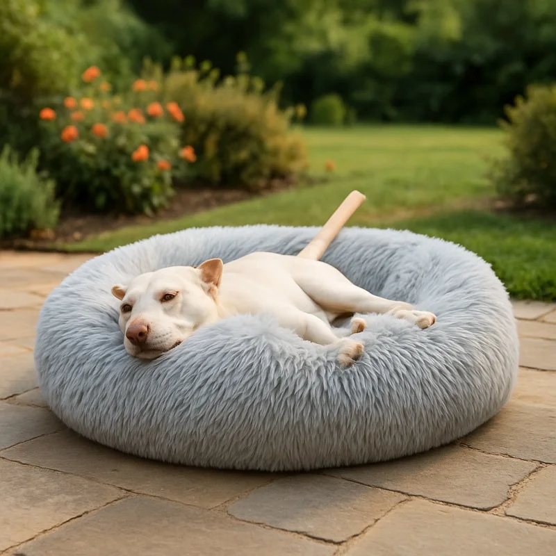 Lit rond confortable et lavable pour animaux de compagnie, pour chats et chiens, canapé en peluche douce, adapté aux races de petite à grande taille, panier chaud pour l'hiver