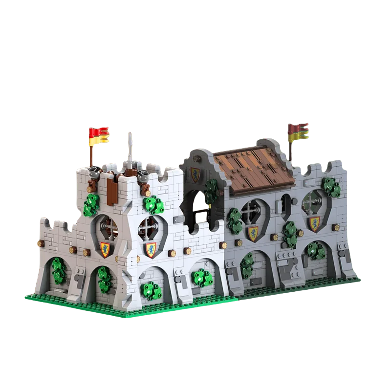 MOC-Bausteinspielzeug, mittelalterliches Schloss, Eckturmmodell, 900 cps, kreatives Festivalgeschenk, geeignet für alle Architekturliebhaber