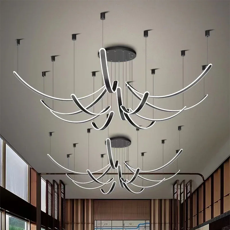 Modern LED Pendant Light Chandelier For Living Room Restaurant Hall Hotel Luxury Hanging Lamp Home Decor Lighting Fixture Luster