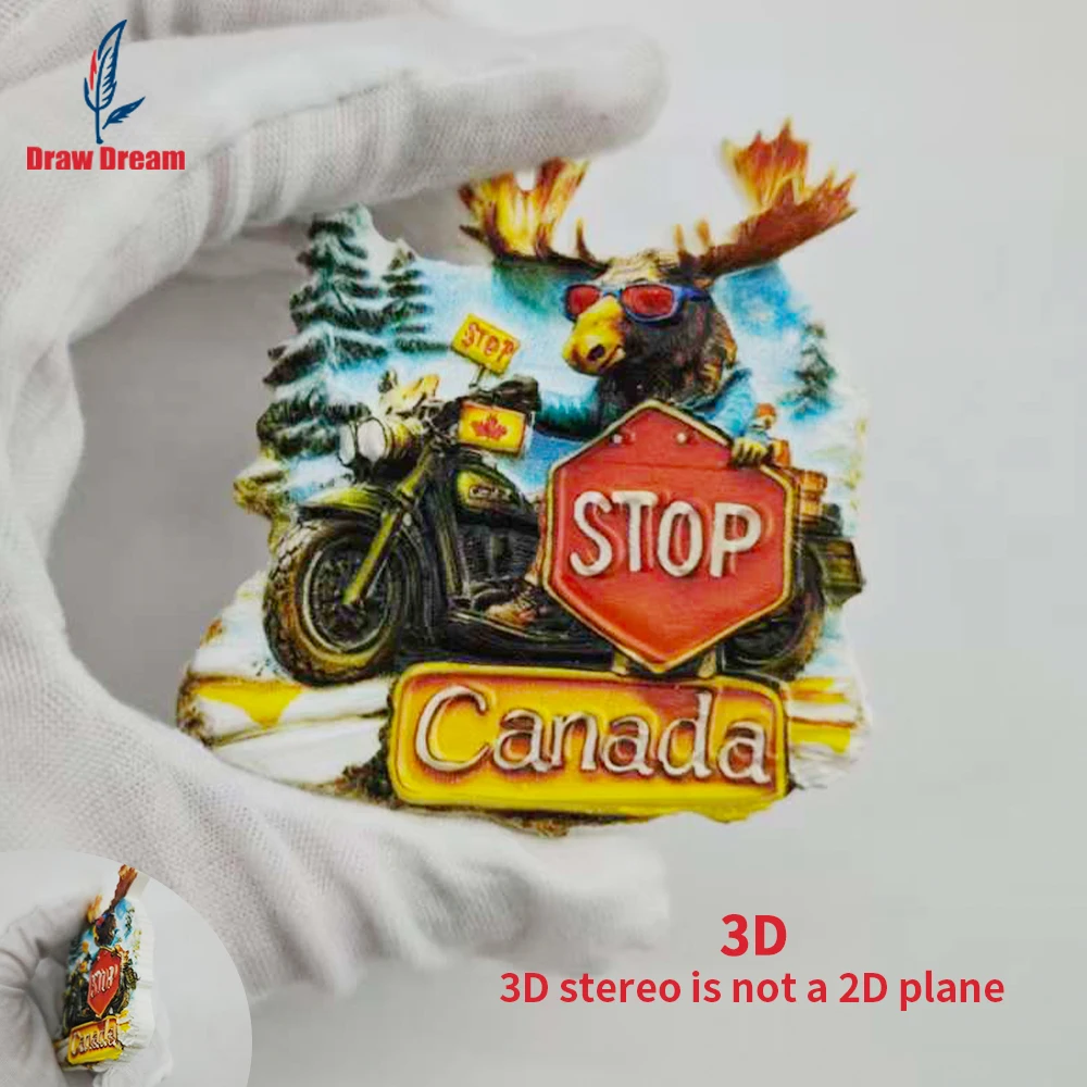 1 Stück Kanadischer Kreativer 3D-geprägter Kühlschrankmagnet, Weltreise-Souvenir-Kollektion, geeignet für Heim- und Bürodekoration, personalisierter exklusiver Reise-Souvenir-Magnet,
