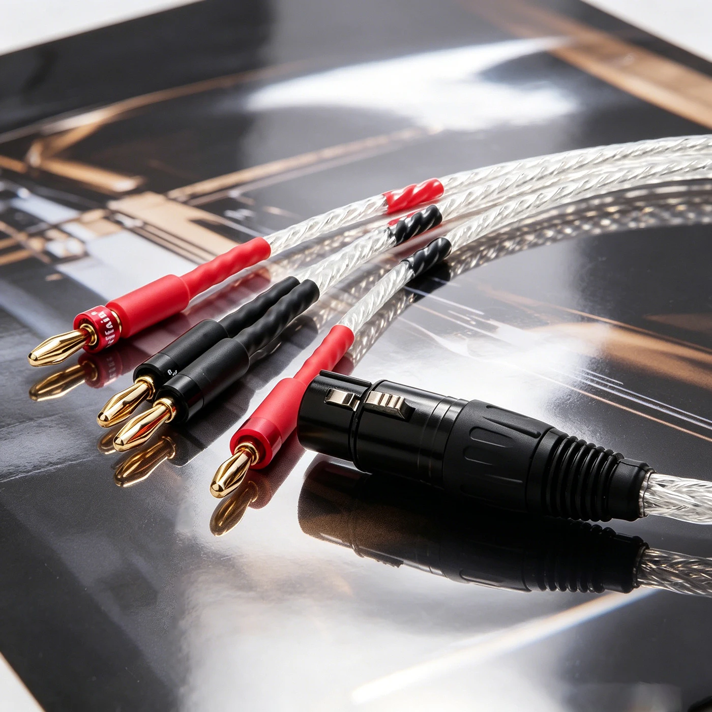 XLR Female to 4 Banana / Y Spade Deluxe 4mm OCC Silver Plated Gold Plated Banana Plug Audio Cable Speaker Amplifier Hifi Jack