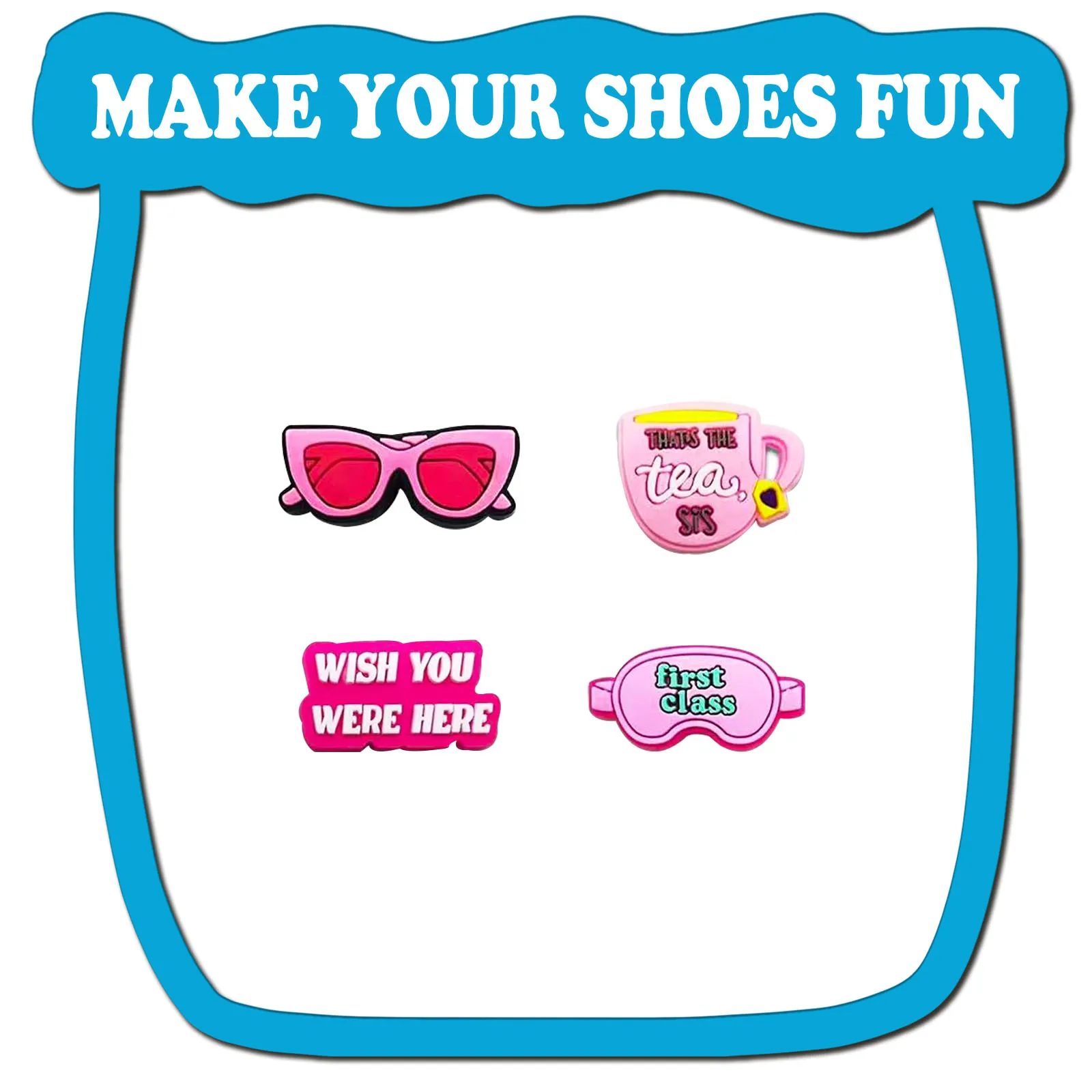 Random 10-50Pcs Pink Collection Series Shoe Charms For DIY Charms Shoe Decoration Accessories Shoe Pins Bubble Slides Sandals