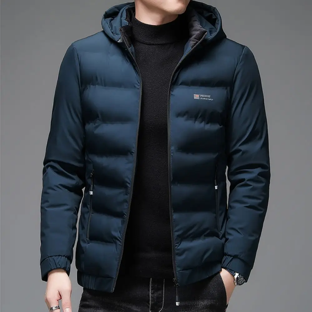 COODRONY Brand Solid Casual Versatile Hooded Zipper Men\'s Clothing Winter Warmth Insulation Windproof Jacket Cotton Jacket D0003