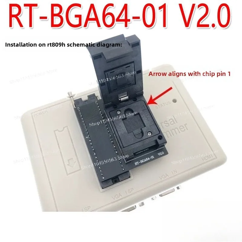 BGA64 Clamshell Read Write Programming Socket for Car Navigation Audio Chip