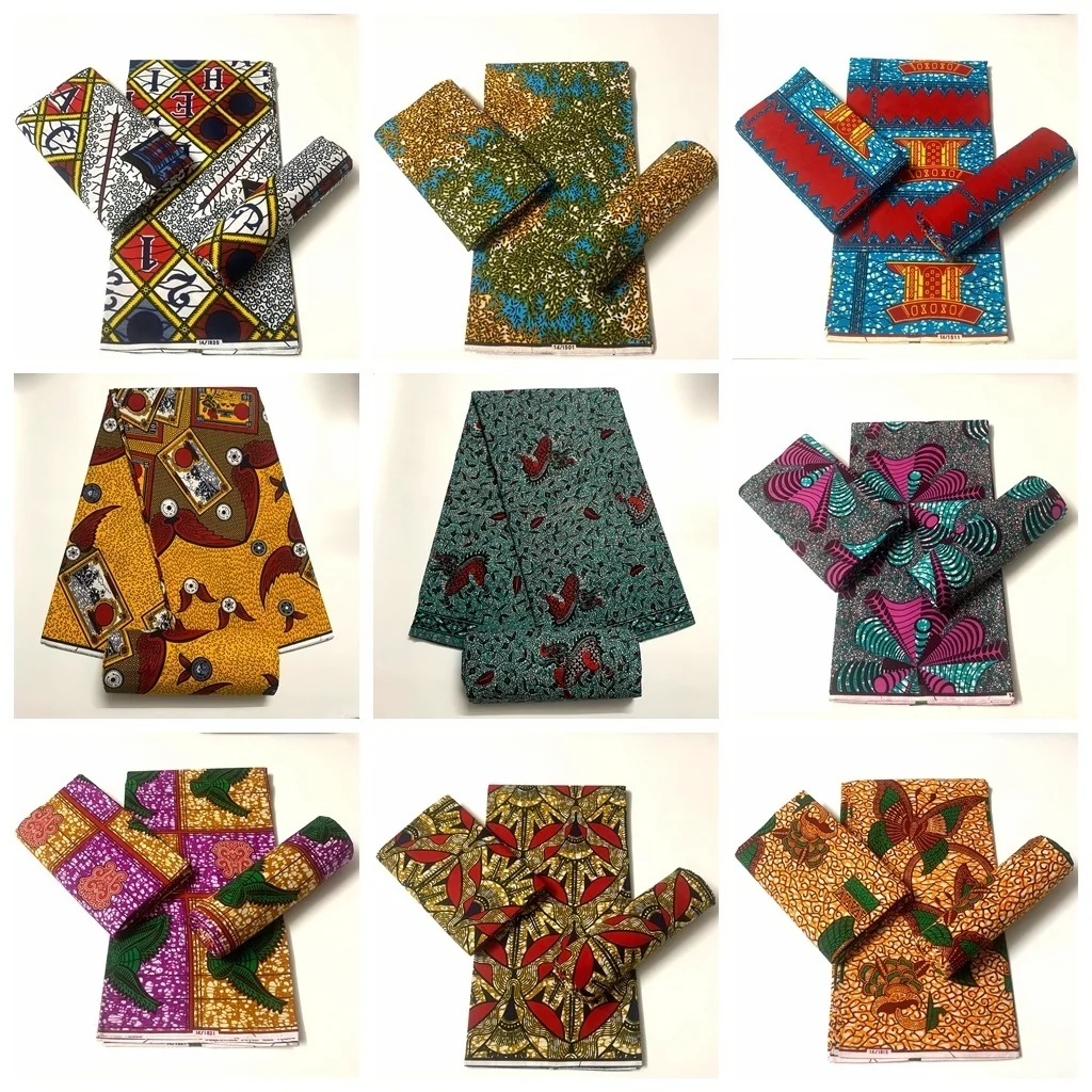 African Wax Fabric Lastest Prints 100% Cotton sewing Material High Quality Pagne Nigeria Ankara 2024 Printed For Sewing Dress