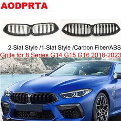 Real Carbon Fiber Front Bumper Grill Mesh Hood for BMW 8 Series G14 Convertible G15 Coupe G16 Gran Coupe Gloss Black M8 840i