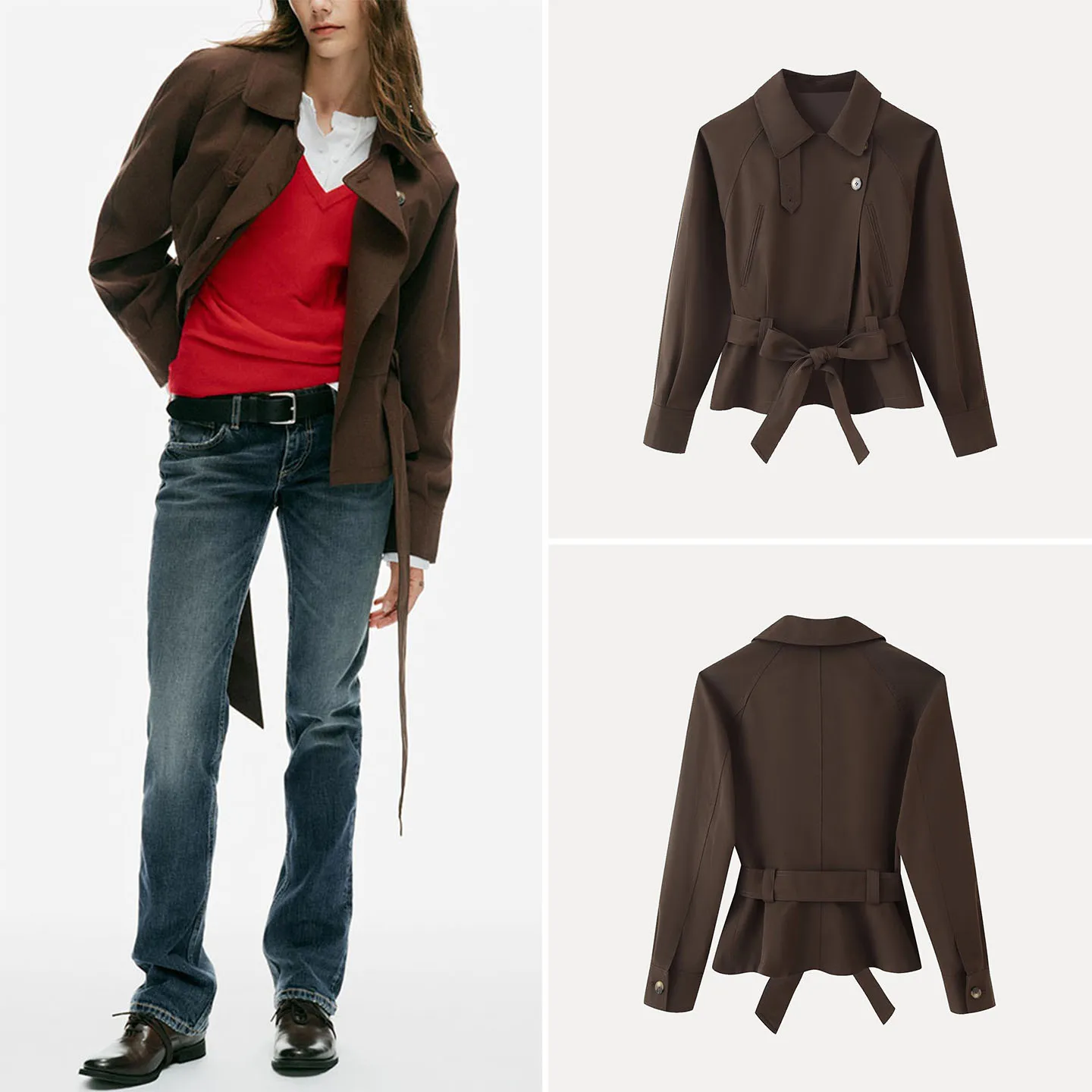 Fashionable Long Sleeve Collared Coat Jacket Women's Autumn Wear Casual Loose Fit Button up Outerwear Zadata Style 2026
